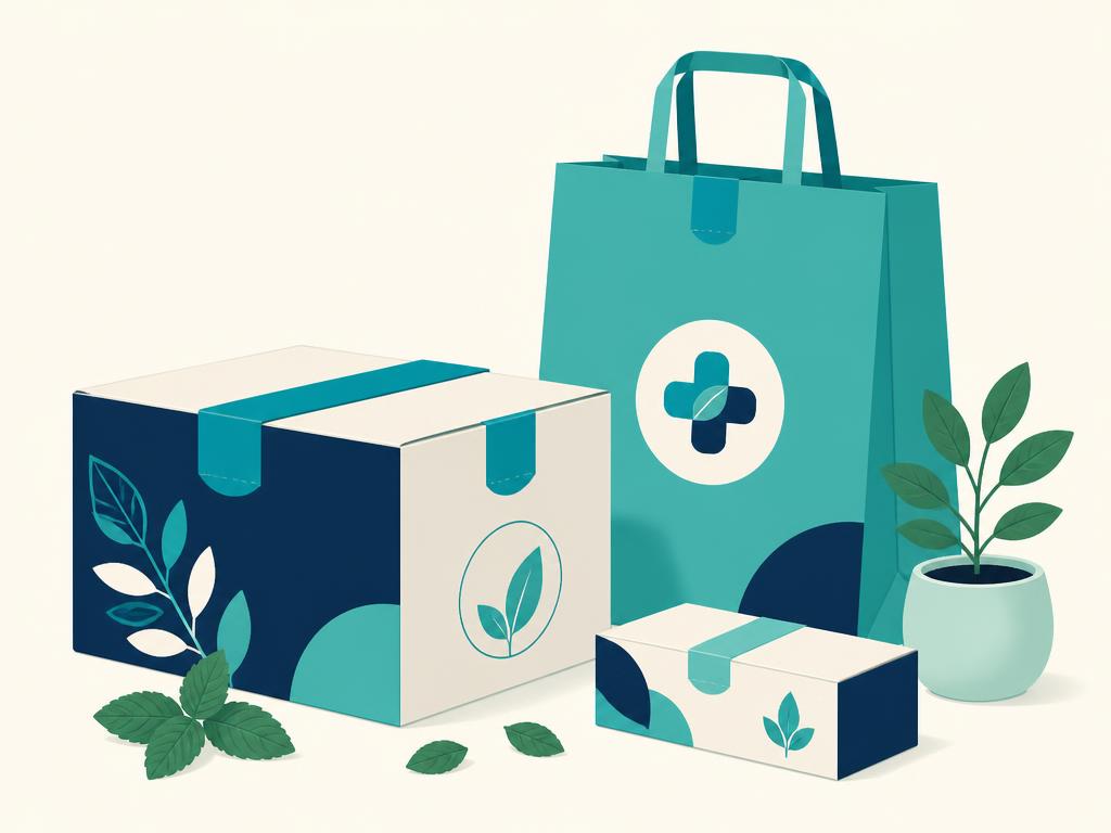 Prescripta delivery box and carrier bag packaging